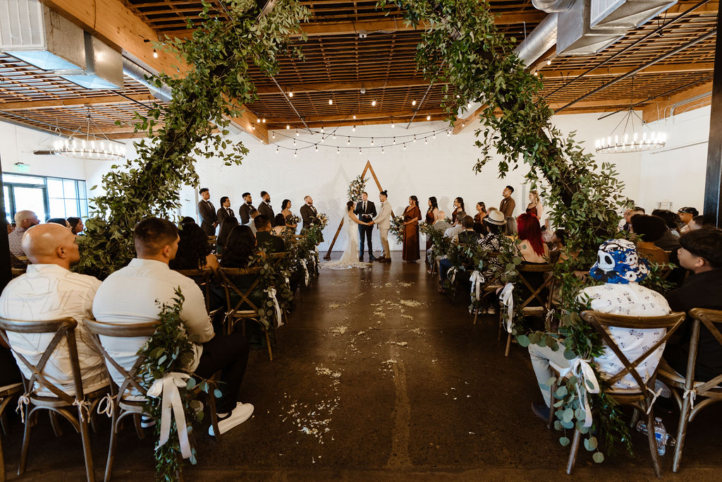 Wedding Ceremony at the Bloc Venue in Roseville California taken by CA Wedding Photographer Arianna Maddox