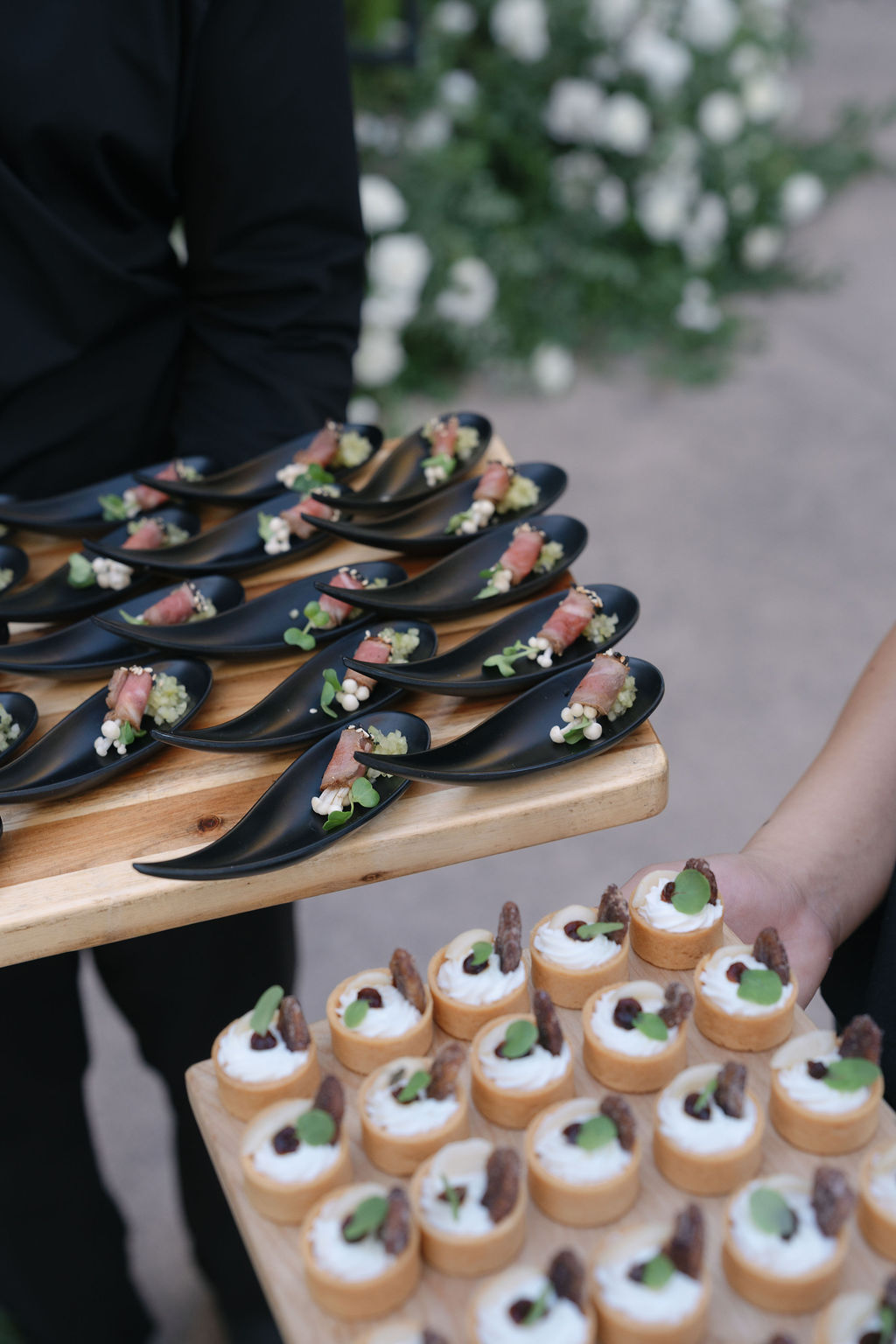 Elegant hors d’oeuvres served during Park Winters wedding cocktail hour.